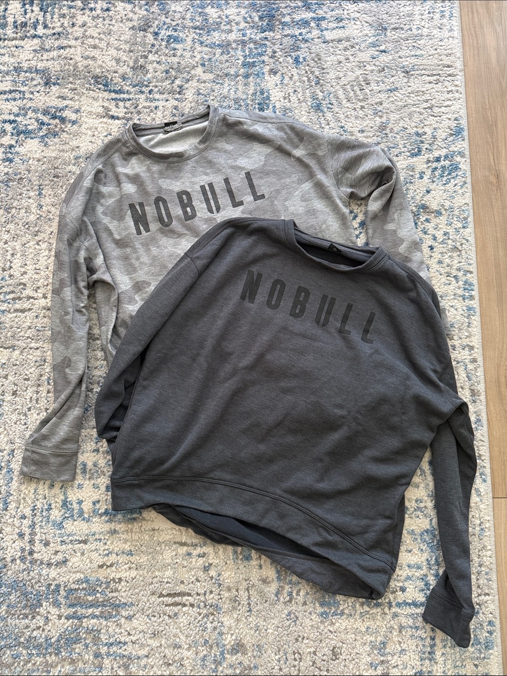 NOBULL Light Gray Camo & Charcoal Crewneck Sweatshirts
